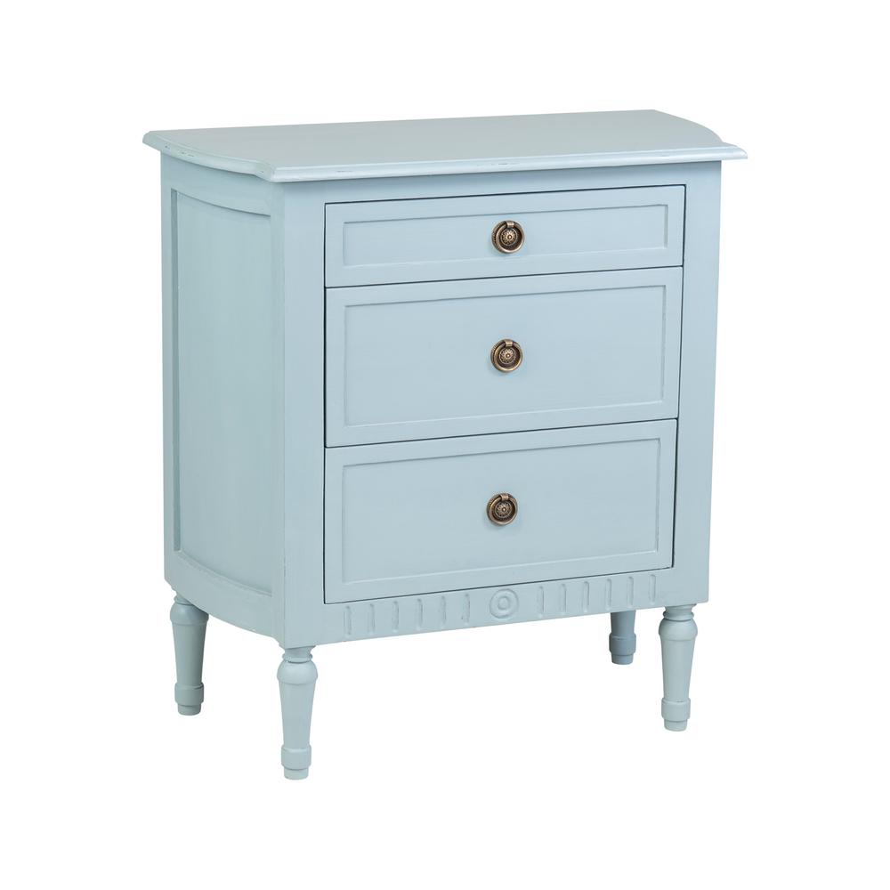 East At Main Cassidy Light Blue 3 Drawer Chest NightstandTTKI75026
