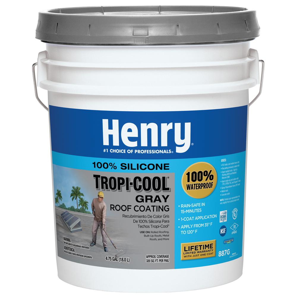 Henry 4.75 Gal. 687 100% Acrylic Enviro-White Extreme Elastomeric Roof ...