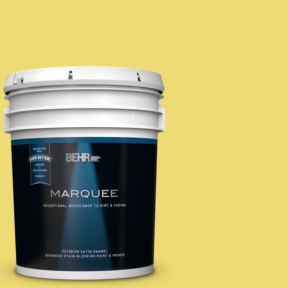 Behr Marquee 5 Gal T15 15 Plastic Lime Satin Enamel Exterior Paint T15 15 Plastic Lime Satin Enamel Exterior Paint And Primer In One