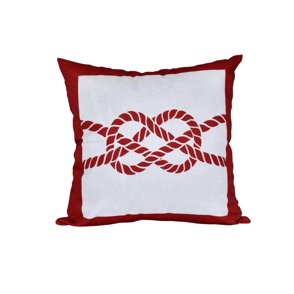 16 in. x 16 in. Red Nautical Knot Geometric Print PillowPGN407RE116 The Home Depot