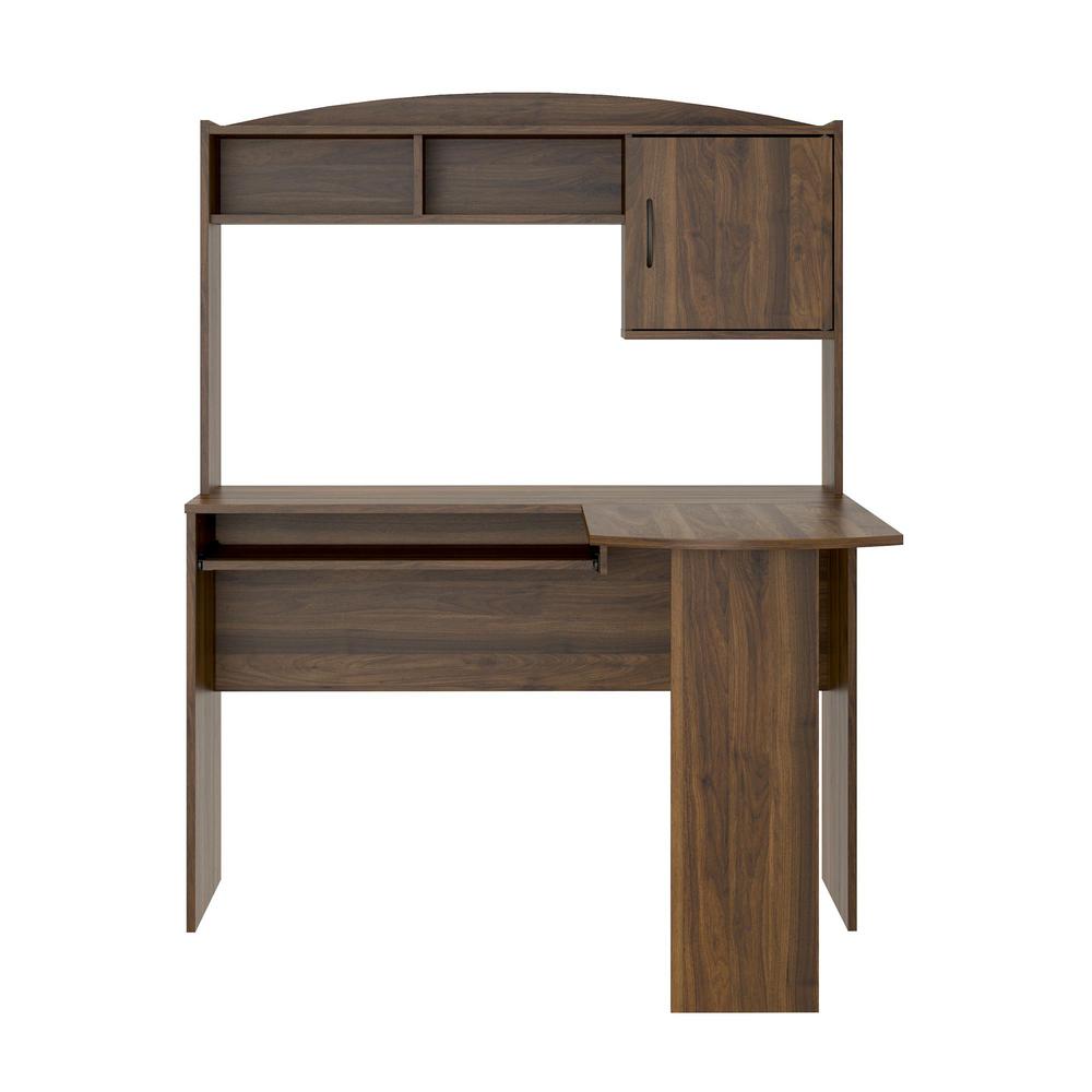 Ameriwood L Shaped Walnut Desk With Hutch 9324196wcom The Home Depot Ameriwood L Shaped Walnut Desk With Hutch