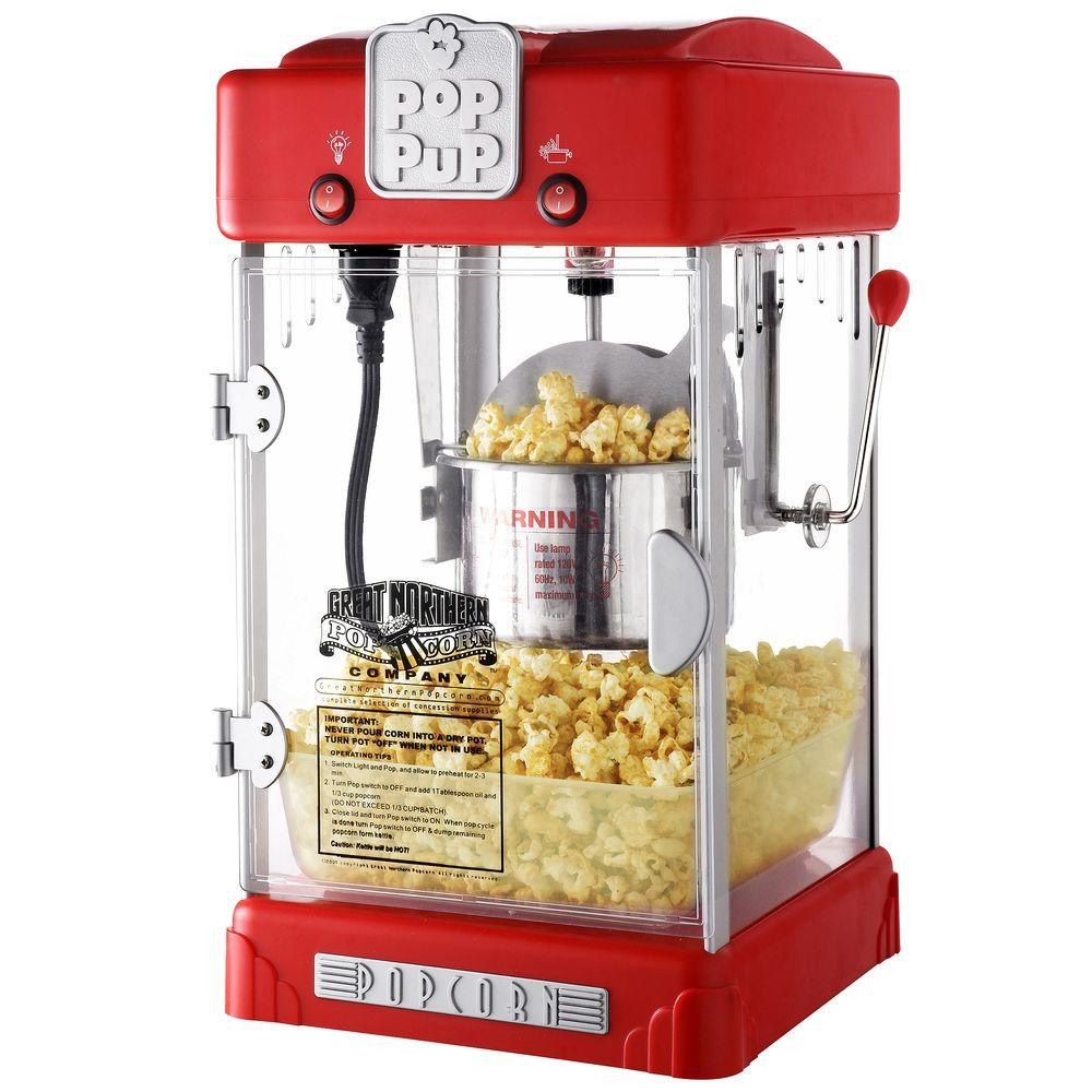 Great Northern Pop Pup 2 5 Oz Red Countertop Popcorn Machine With