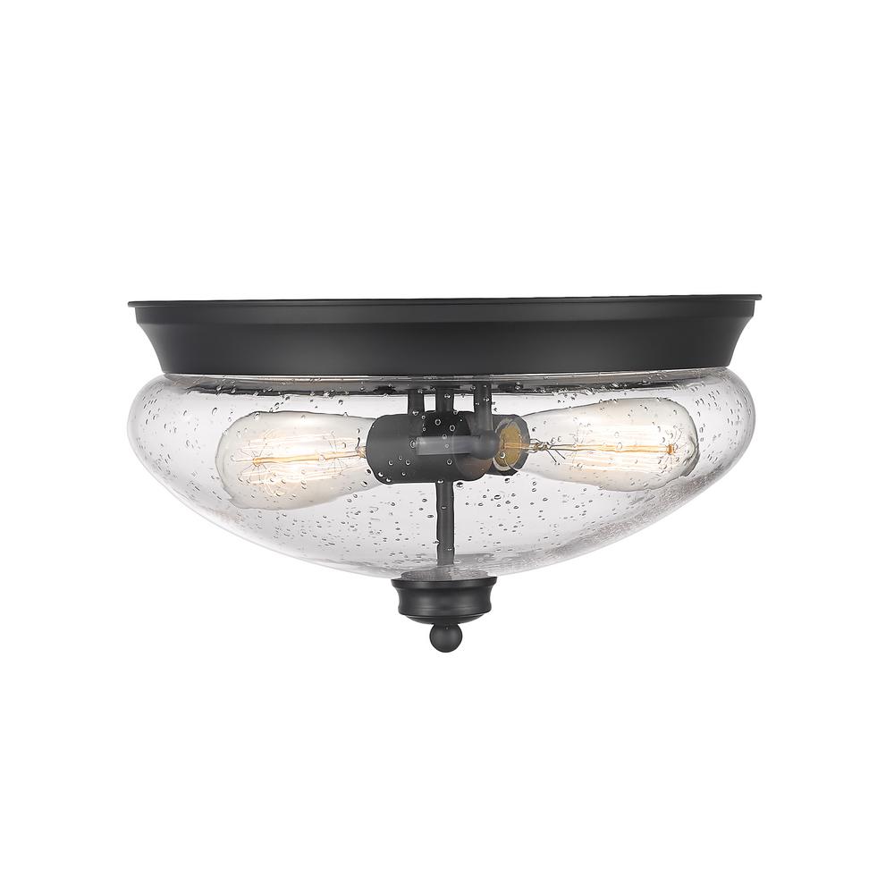 Filament Design 13 in. 3-Light Matte Black Flush Mount with Matte Opal ...