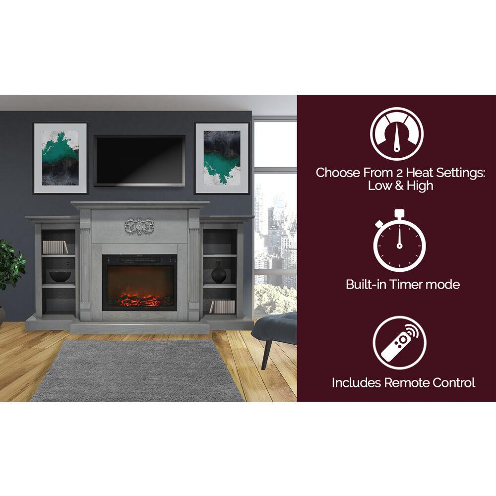 Cambridge Sanoma 72 In Electric Fireplace In Gray With Built In