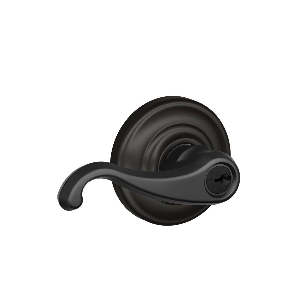 Schlage Callington Matte Black Entry Door Lever With Andover Trim F51a Clt 622 And The Home Depot 0898