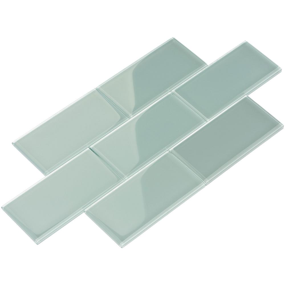 Giorbello Baby Blue Subway 3 In X 6 8 Mm Glass Backsplash And Baby Blue Subway 3 In X 6 8 Mm Glass Backsplash And Wall Tile 5 Sq Ft Case