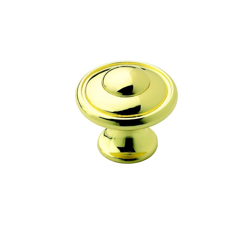 Amerock Allison Value 13/16 in. (30 mm) Polished Brass KnobBP530023 The Home Depot
