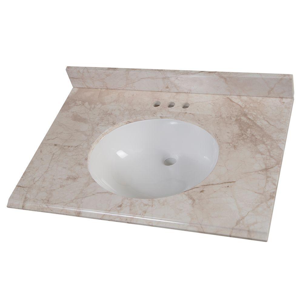 Home Decorators Collection 31 In W Stone Effects Vanity Top Dune W Stone Effects Vanity Top In Dune
