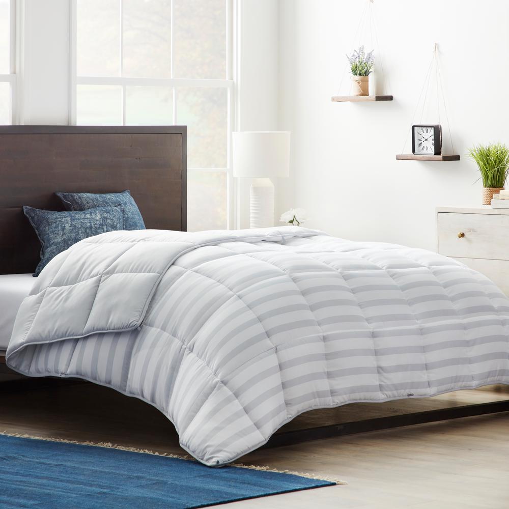 Brookside Down Alternative Reversible Quilted Twin Comforter in Stone