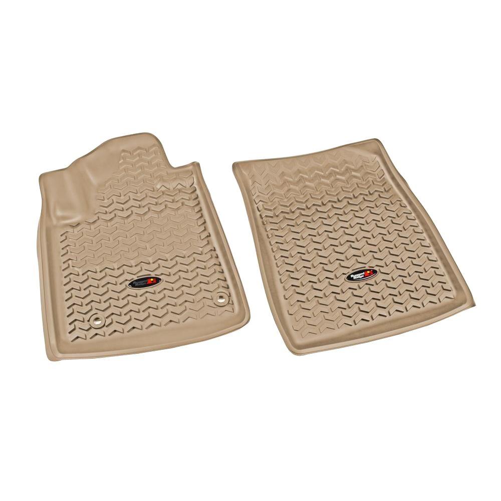 Rugged Ridge Floor Liner Front Pair Tan 2012 2013 Toyota Tundra