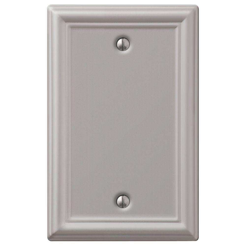 Hampton Bay Chelsea 1 Blank Wall Plate - Brushed Nickel-149BBN - The ...