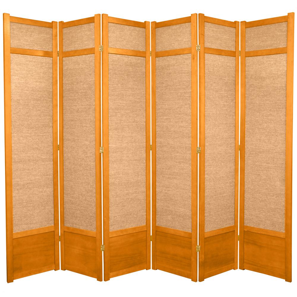 7 ft. Honey 6Panel Room Divider84JUTEHON6P The Home Depot