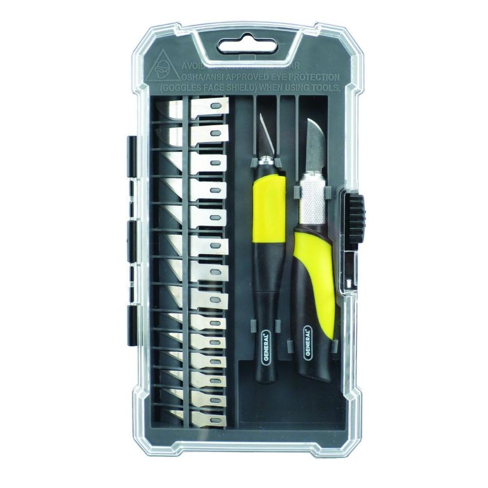 General Tools Pro Hobby Knife Set 18 Piece 95618 The Home Depot