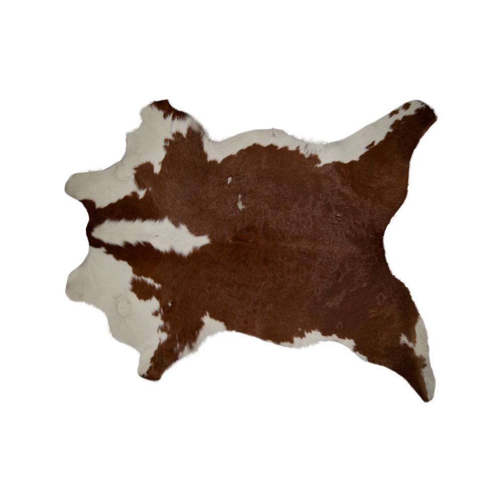 Natural Brown And White 2 Ft X 3 Calfskin Rug 676685024145 Natural Brown And White 2 Ft X 3 Calfskin Rug