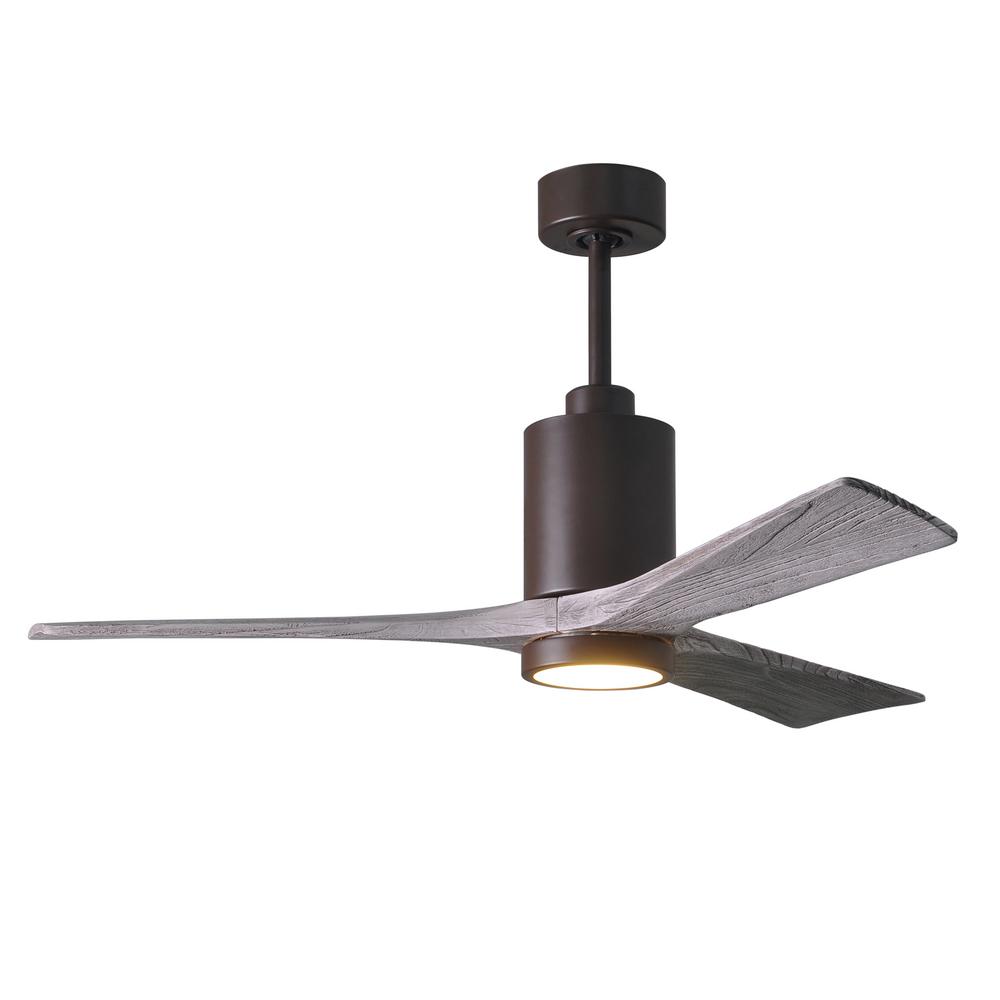 Atlas Patricia 52 In Led Indoor Outdoor Damp Textured Bronze Ceiling Fan With Light With Remote Control And Wall Control