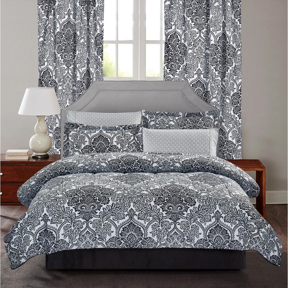 black and white flower bedspread