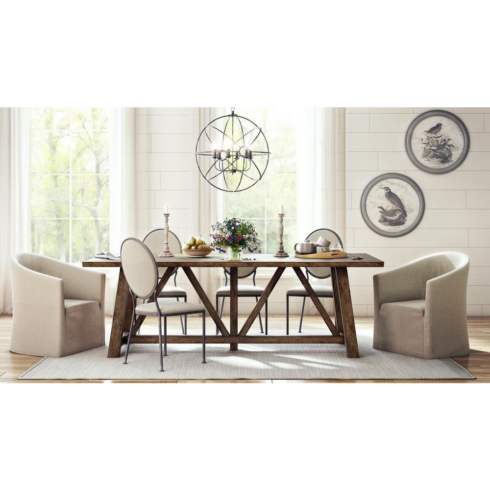 Homefare Light Oak Trestle Dining Table D192 Dr K1 The