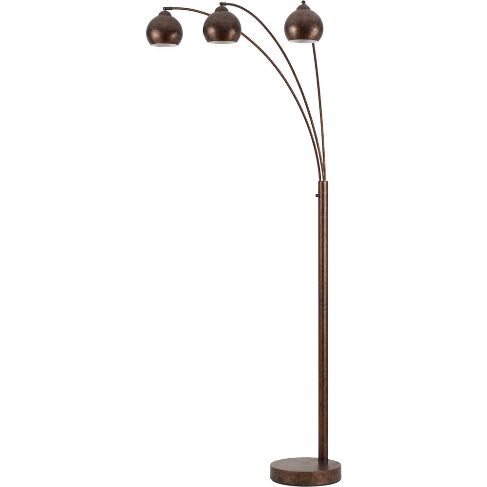 Cal Lighting Arc 82 In Rust Floor Lamp With Metal Shade
