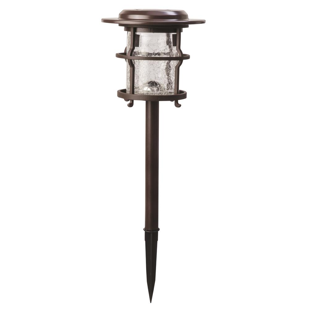 Brown Solar Outdoor Lighting The Home Depot Harrison Style Solar Powered 6 Lumen Brown Metal Outdoor Integrated Led Landscape Path Light