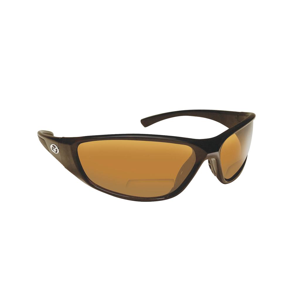 Falcon Polarized Sunglasses Black Frame with Amber Lens Bifocal Reader