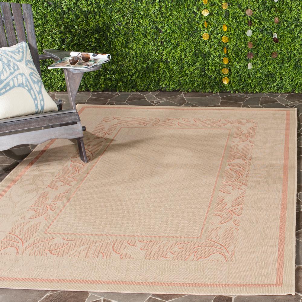 Safavieh Courtyard Natural/Terracotta 4 ft. x 6 ft. Indoor/Outdoor Area