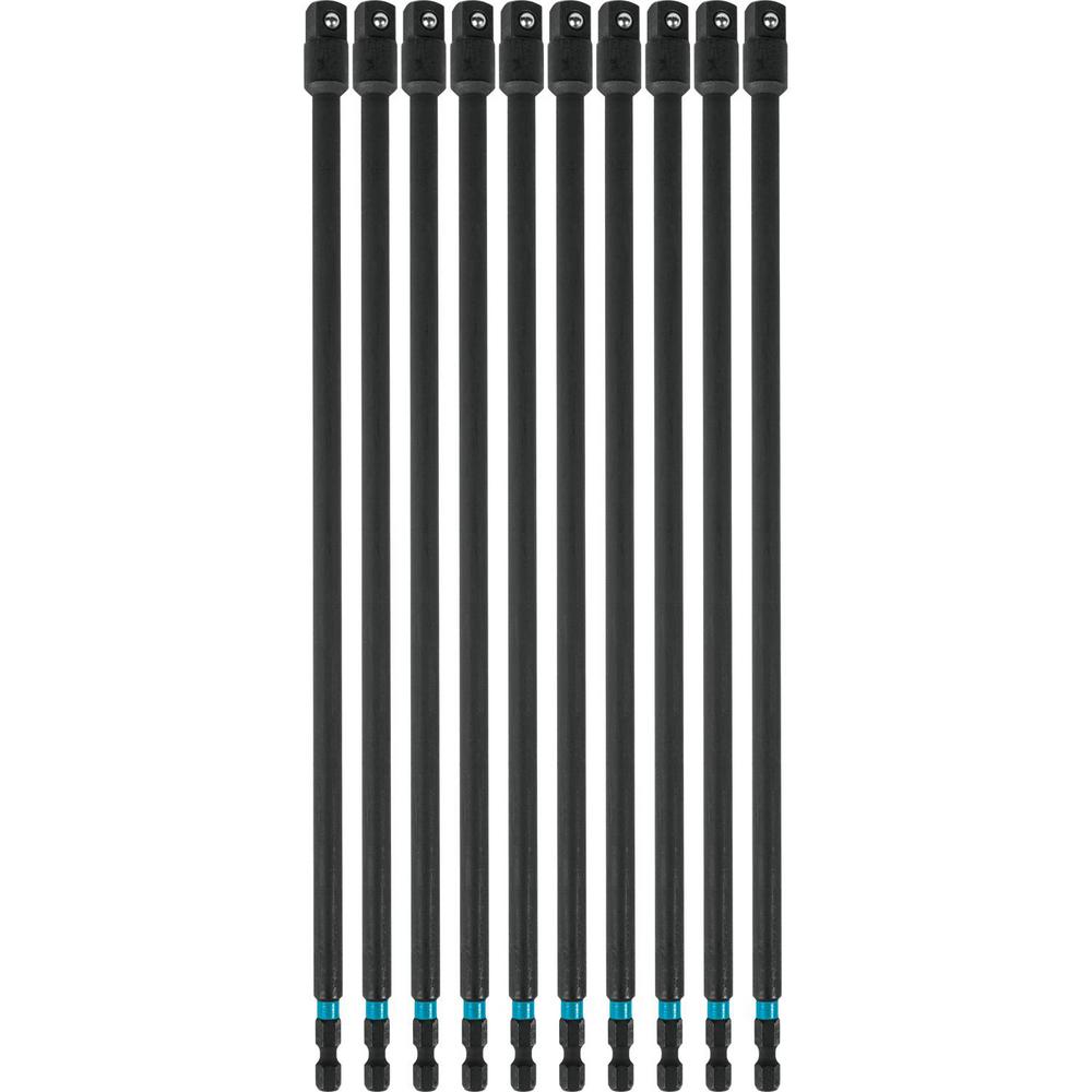 Makita ImpactX 3/8 in. x 12 in. Modified S2 Steel Socket Adapter (10-Pack)