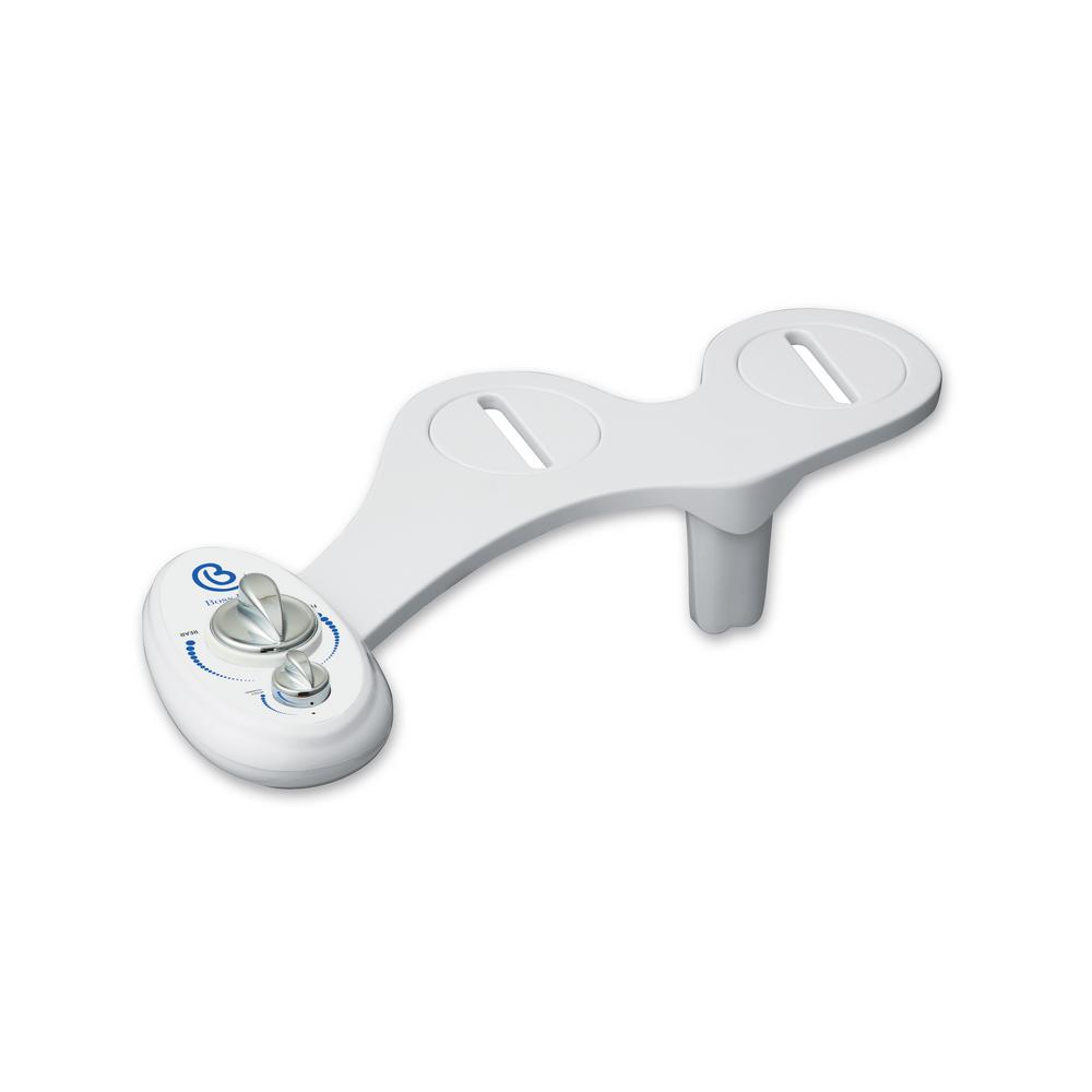 Unbranded Non Electric Luxury Toilet Bidet Attachment Water Sprayer Dual Nozzle White And Blue Boss Bidet Luxury White The Home Depot