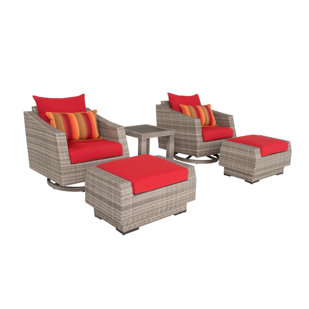 Rst Brands Cannes 5 Piece All Weather Wicker Patio Deluxe Motion Rst Brands Cannes 5 Piece All Weather Wicker Patio Deluxe Motion Club Chair And Ottoman Conversation Set With Sunset Red Cushions Op Peclb5mtd Cns Sun K