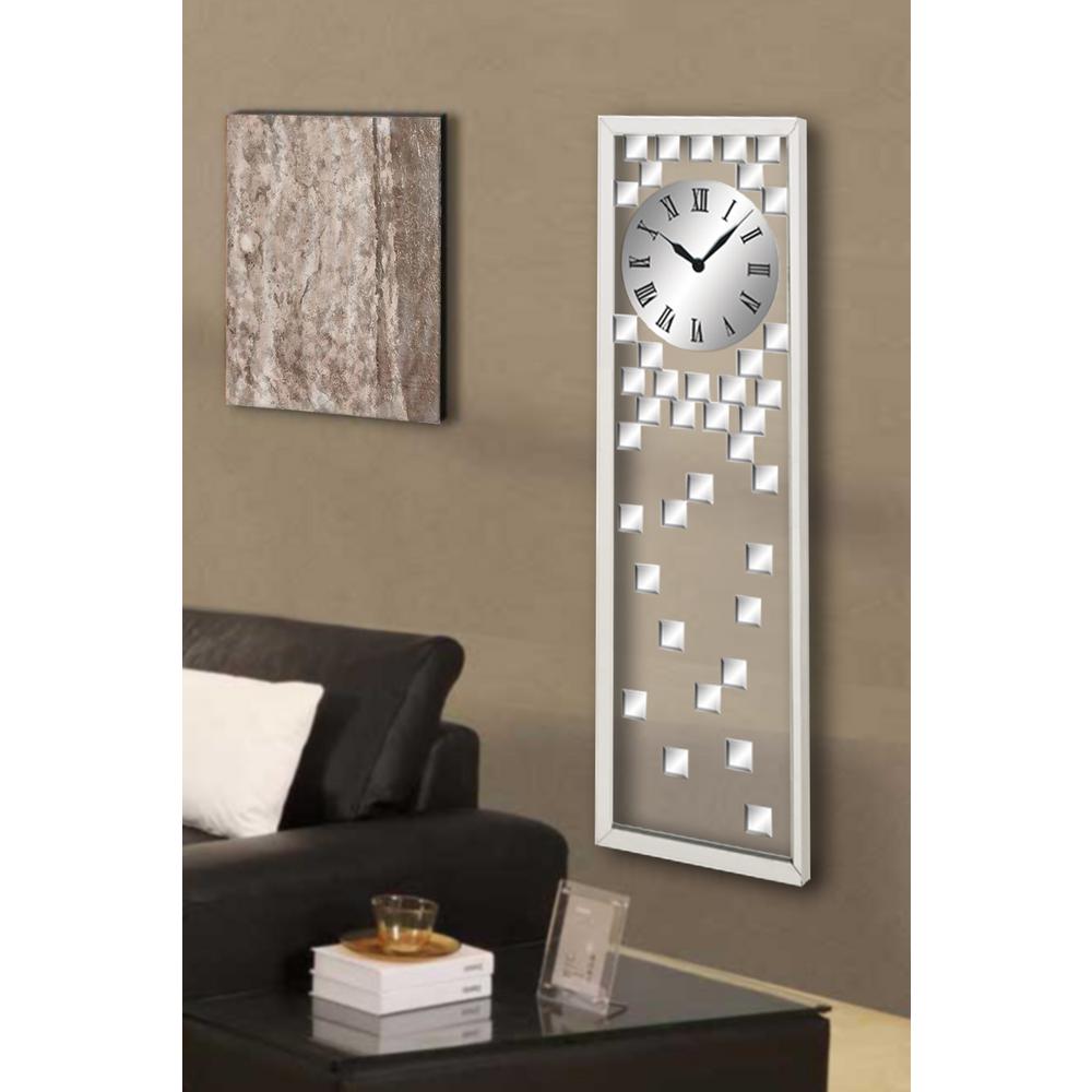 Contemporary 42 in. Mirrored Wall Clock51740 The Home Depot