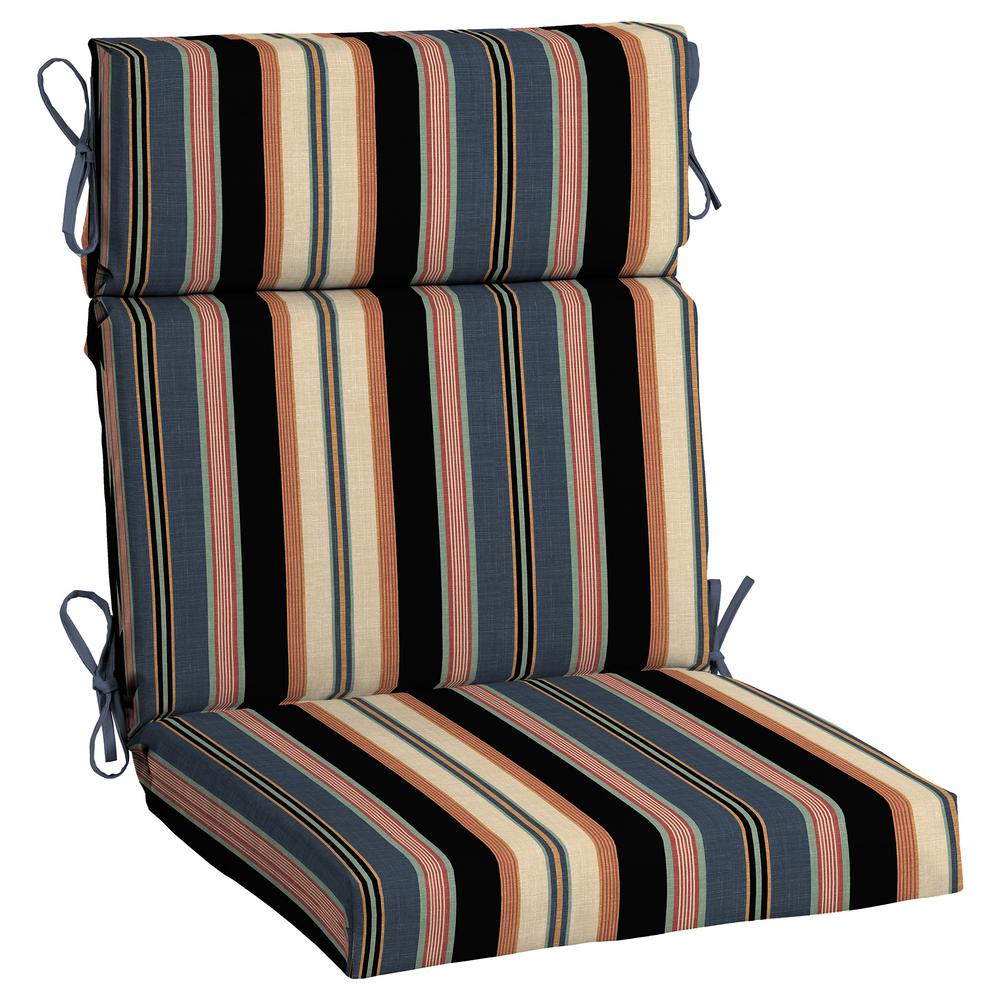 Hampton Bay 21.5 in. x 24 in. Bradley Stripe High Back Outdoor 