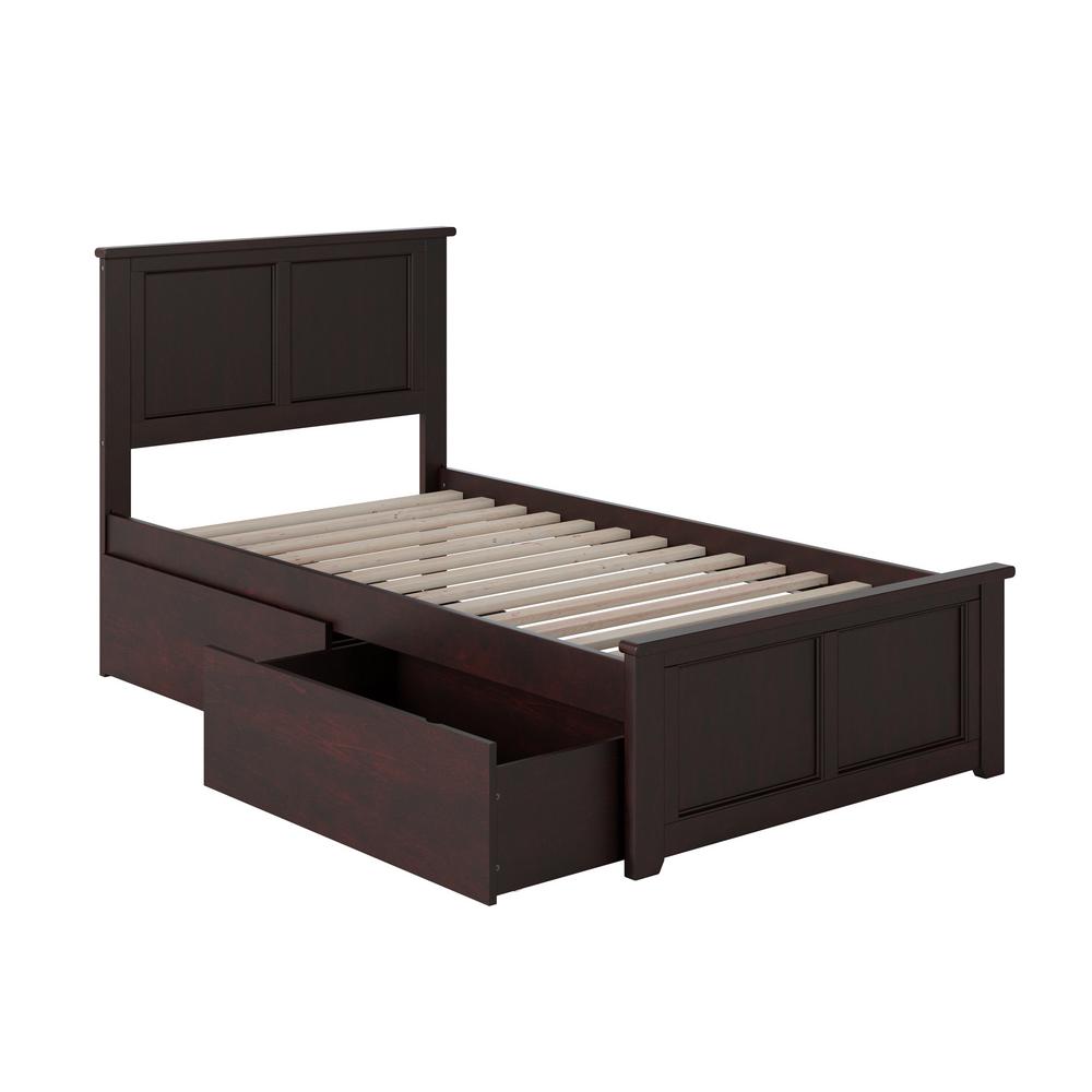 Atlantic Furniture Madison Espresso Twin Platform Bed with 