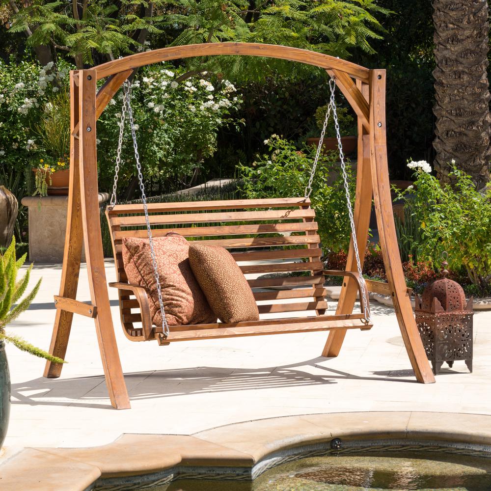 Wood Frame Patio Swings Patio Chairs The Home Depot