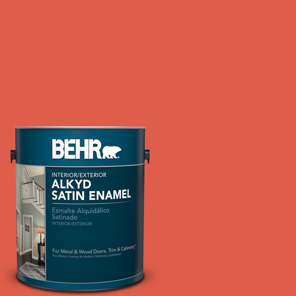 Behr 1 Gal P180 6 Pimento Satin Enamel Alkyd Interior Exterior P180 6 Pimento Satin Enamel Alkyd Interior Exterior Paint