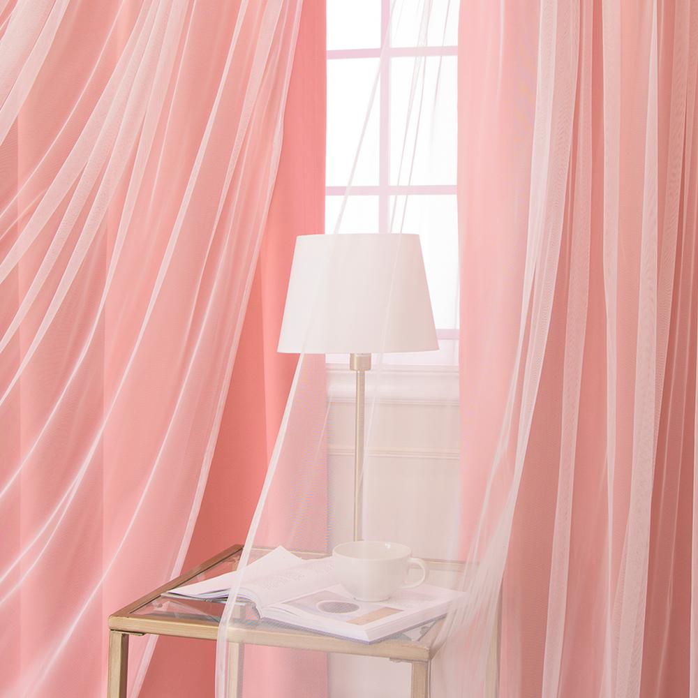 Best Home Fashion Coral 84 In L Elis Lace Overlay Blackout