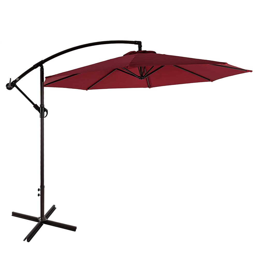 Red Rust Resistant Patio Umbrellas Patio Furniture The Home Depot