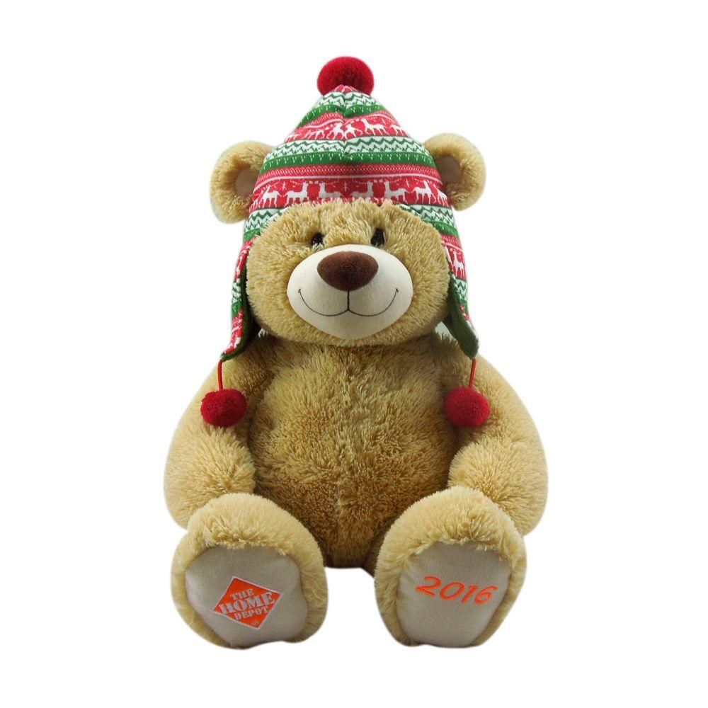 Home Accents Holiday 22 in. Brown Plush Bear-C160662A - The Home Depot