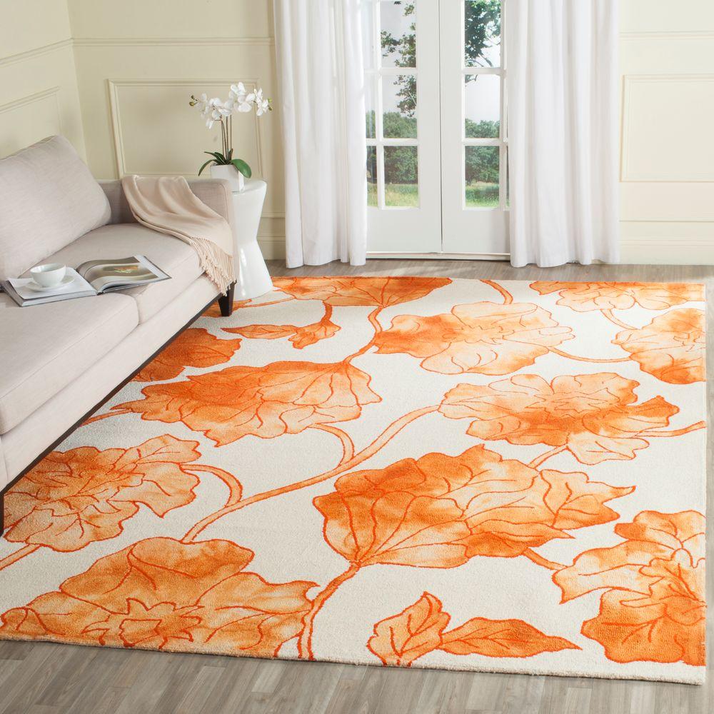 Safavieh Dip Dye Ivory/Orange 8 ft. x 10 ft. Area RugDDY683A8 The