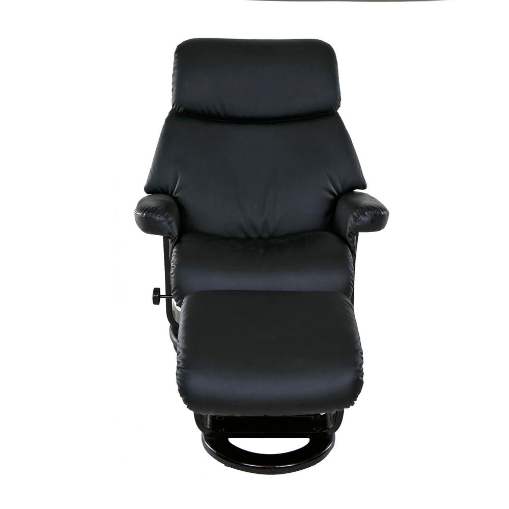 Relaxzen Black 8Motor Massage Recliner with Lumbar Heat and Ottoman60