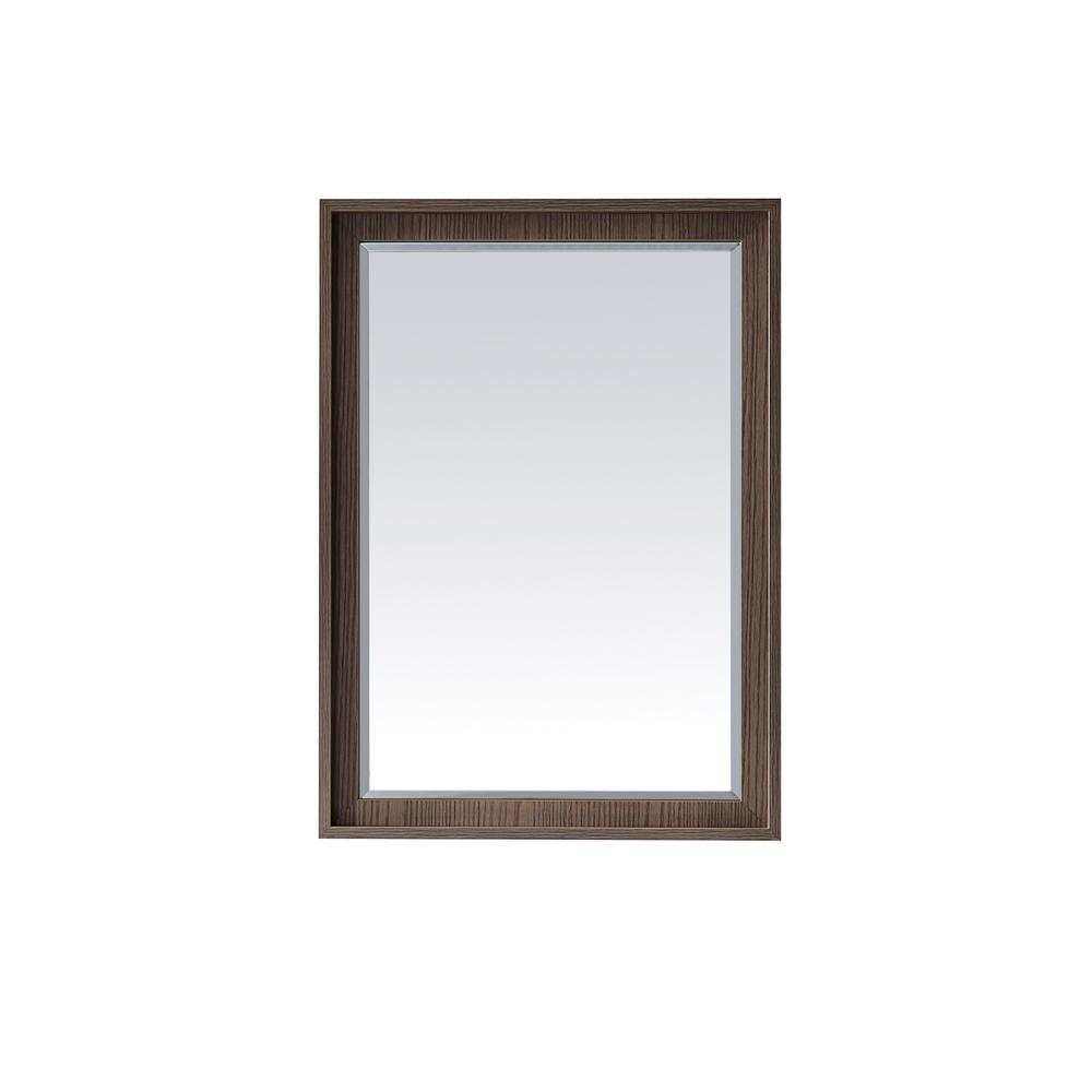 Roswell Bari Wood 26 In W X 36 H Single Traditional Framed Wall Vanity Mirror Dark Grey Oak