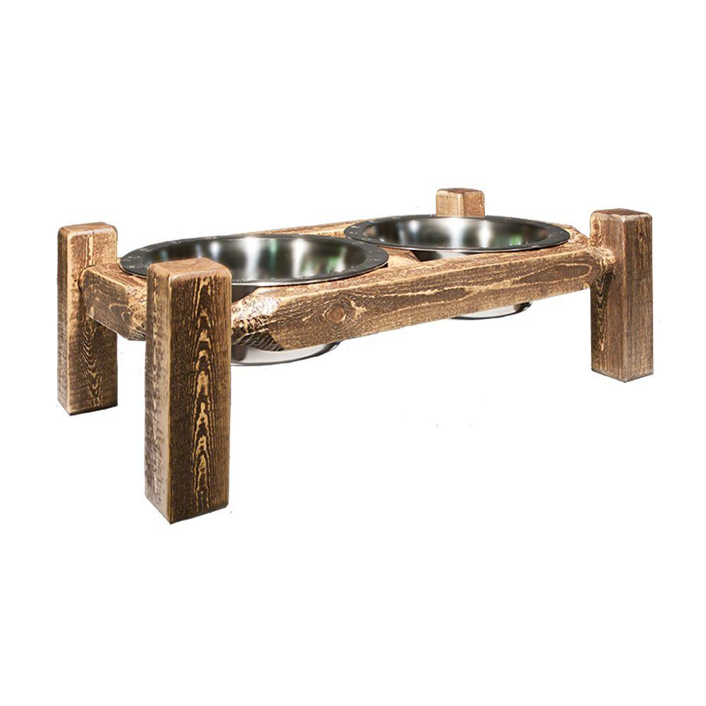 Montana Woodworks Homestead Collection Stained and Lacquered Large Pet Feeder by Montana Woodworks