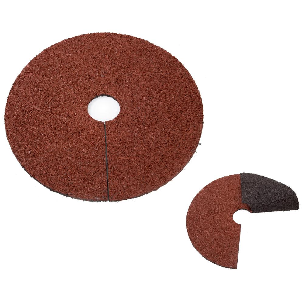 Trademark Innovations 24 In Reversible Mulch Ring Tree Protector Mat Mulchring 24in The Home Depot