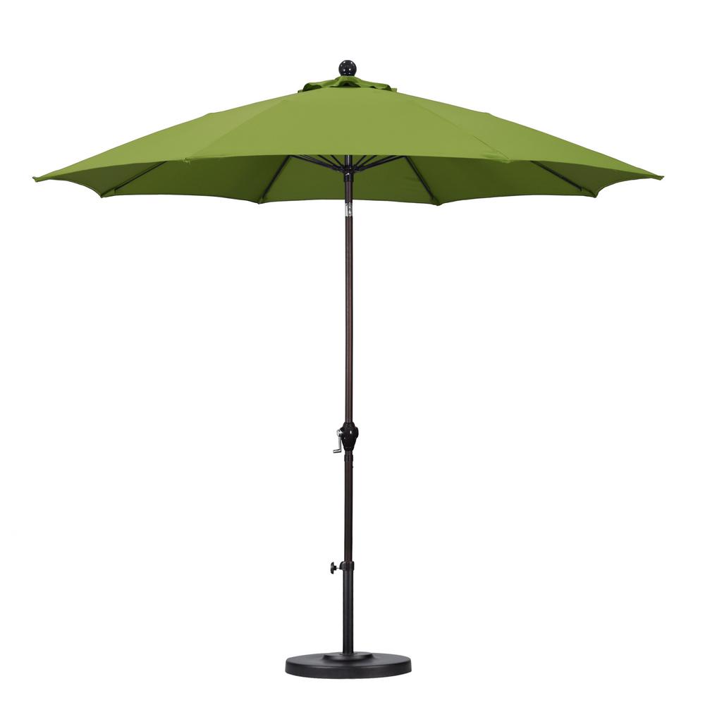 Green Market Umbrellas Patio The Home Depot 9 Ft Fiberglass Push Tilt Patio Umbrella In Lime Green Polyester
