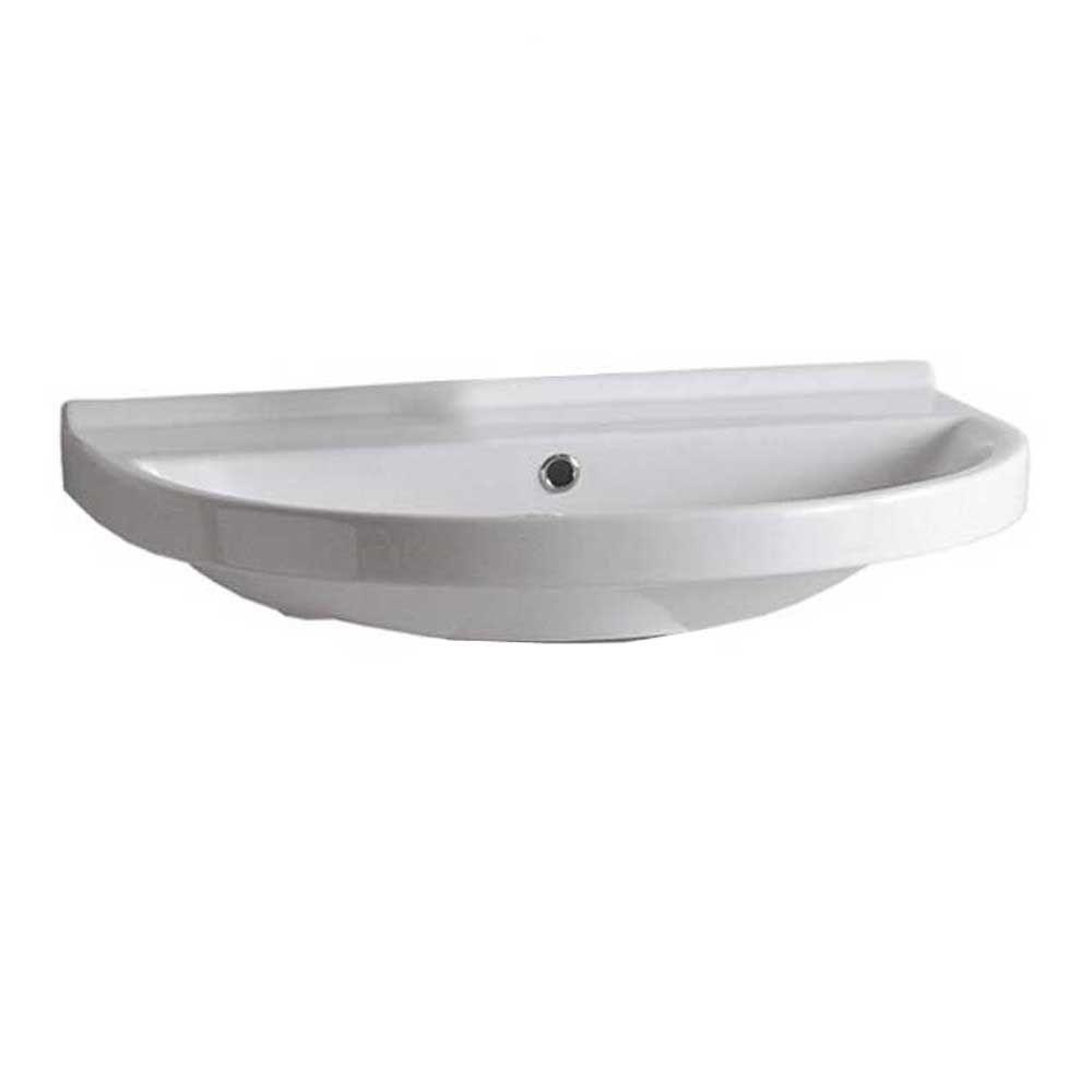No Faucet Hole Wall Mount Sinks Bathroom The Home Depot Isabella Collection Wall Mounted U Shaped Bathroom Sink In White