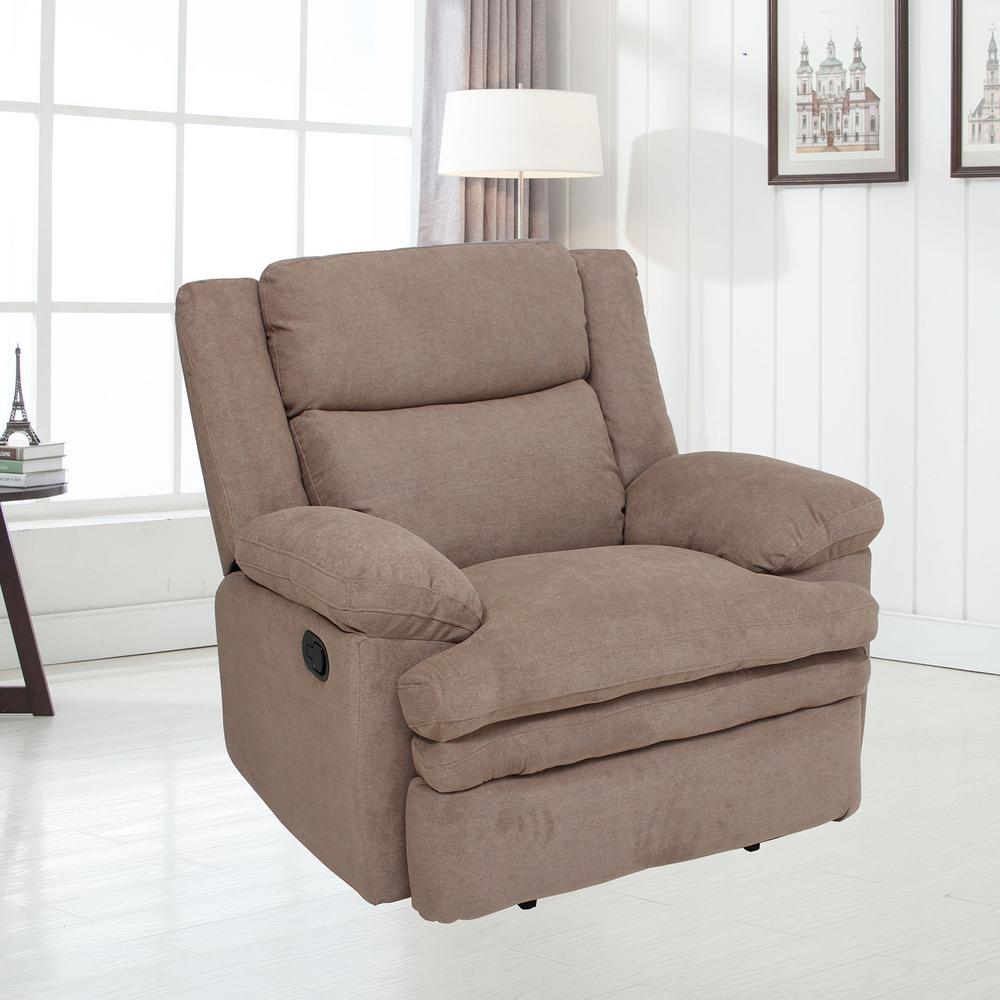 eBello Home Furnishings Home Rockford Smoke Grey Fabric Recliner