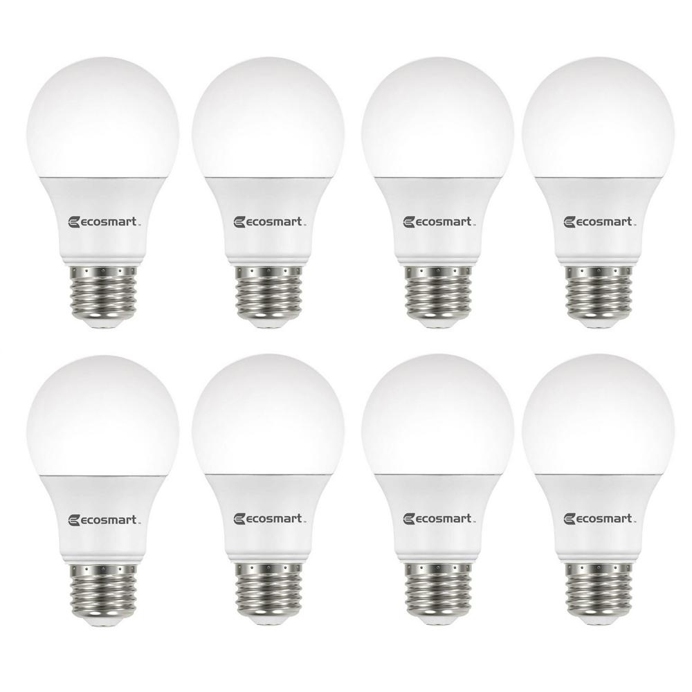 EcoSmart 60-Watt Equivalent A19 Non-Dimmable CEC LED Light Bulb ...