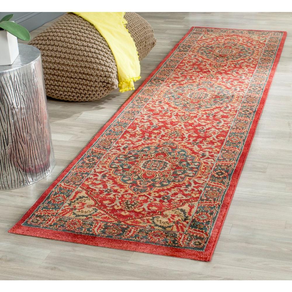 Safavieh Mahal Navy Red 2 Ft X 10 Runner Rug Mah621c 210 The Safavieh Mahal Navy Red 2 Ft X 10 Runner Rug