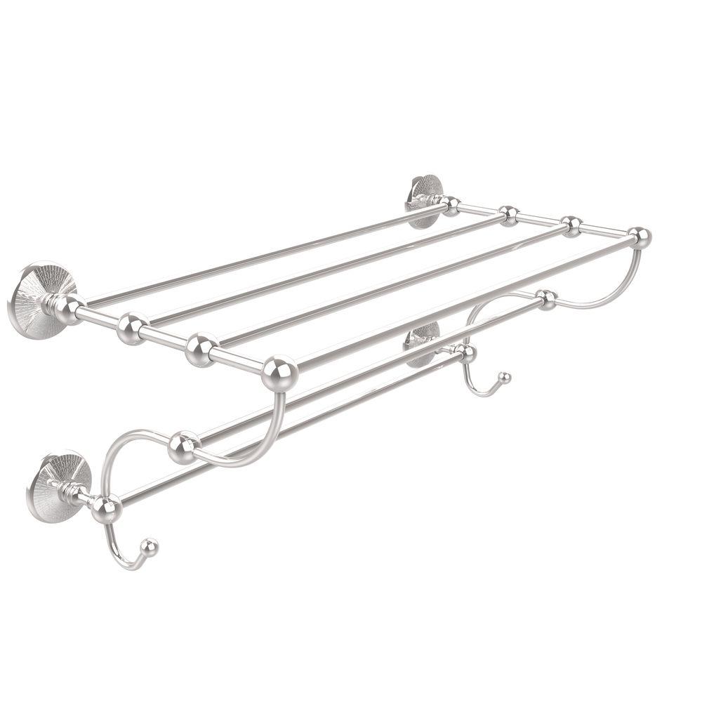 Chrome Wall Towel Racks Bathroom Hardware The Home Depot Prestige Monte Carlo Collection 36 In W Train Rack Towel Shelf