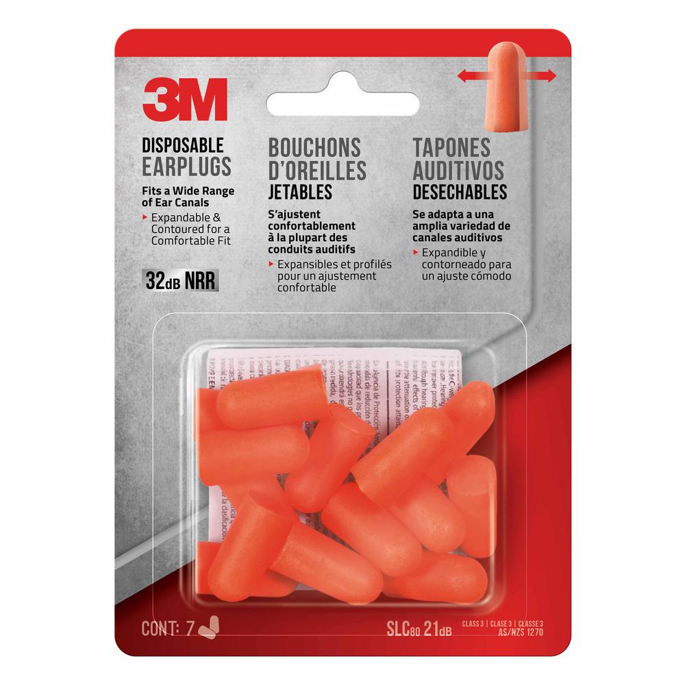 Orange Disposable Earplugs (7-Pack) (Case of 20)