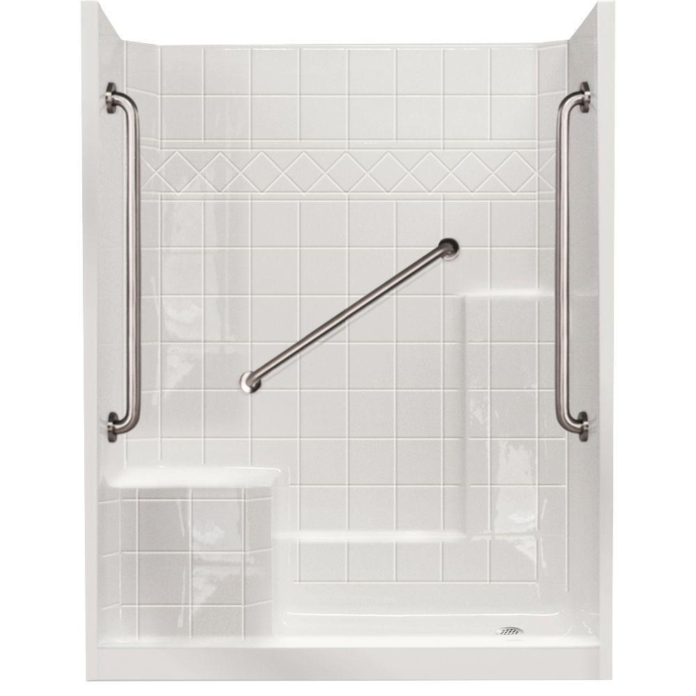 Ella Classic Sa 36 In X 60 In X 77 In 1 Piece Low Threshold Shower Stall In White Shower Kit 9618
