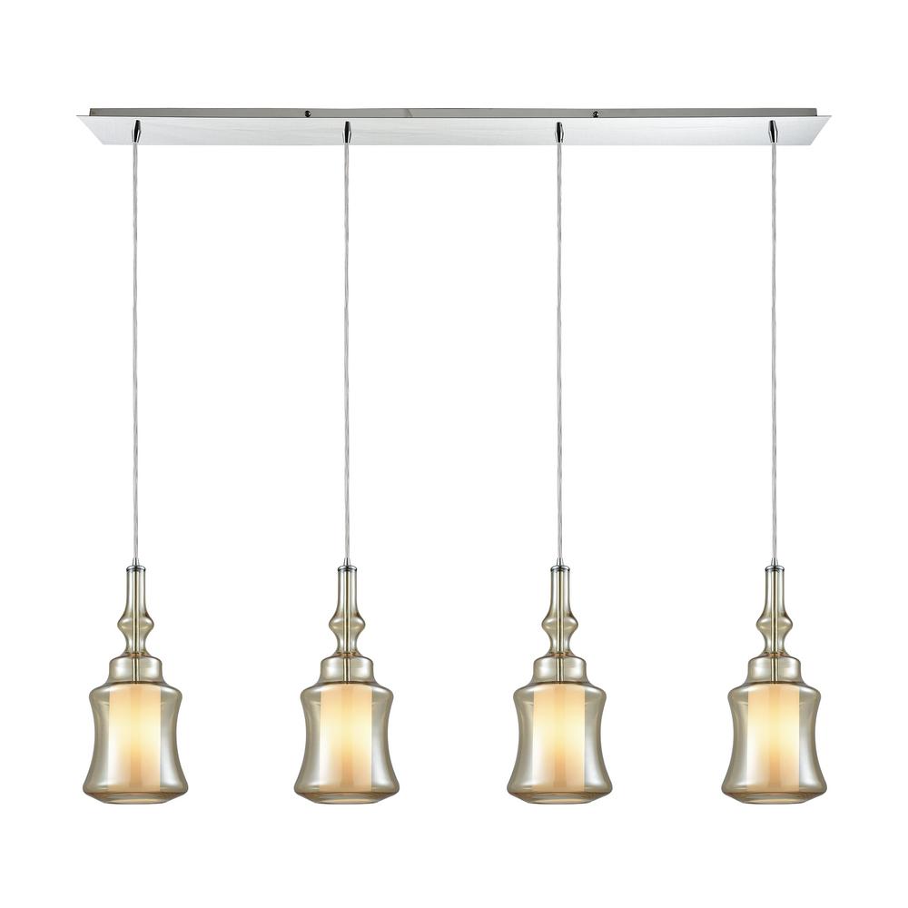 Chrome Mini Beige Bisque Pendant Lights Lighting The Home Alora 4 Light Linear Pan In Polished Chrome With Opal White Glass Inside Champagne Plated
